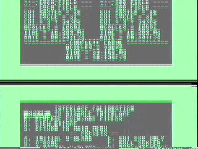 Picture of the VIC-IIe display rolling on the screen