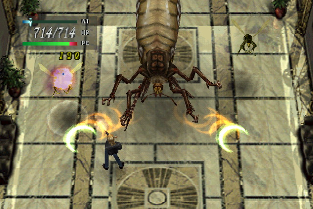 Aya battles a queen bee and two drones